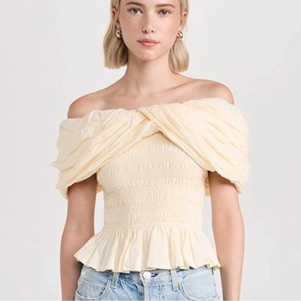 Sea New York Cream Off-Shoulder Blouse